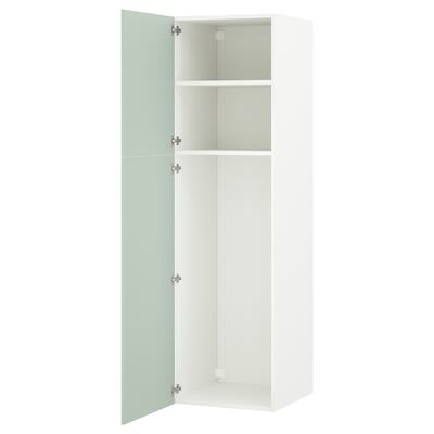 ENHET High cb with 2 doors, white/pale grey-green, 60x62x210 cm