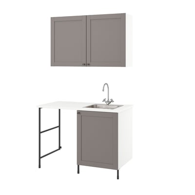ENHET Laundry, anthracite/grey frame, 139x63.5x87.5 cm