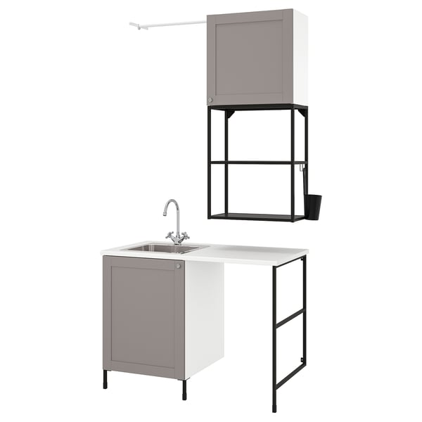 ENHET Laundry, anthracite/grey frame, 139x63.5x87.5 cm