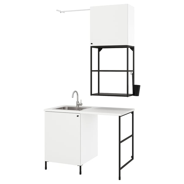 ENHET Laundry, anthracite/white, 139x63.5x87.5 cm