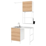 ENHET Laundry, white/oak effect, 139x63.5x87.5 cm