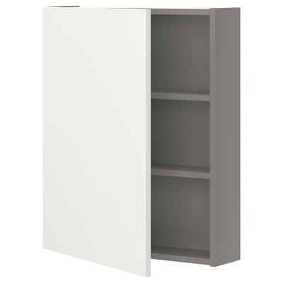 ENHET Wall cb w 2 shlvs/door, grey/white, 60x17x75 cm