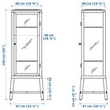 FABRIKÖR Glass-door cabinet, dark grey, 57x150 cm