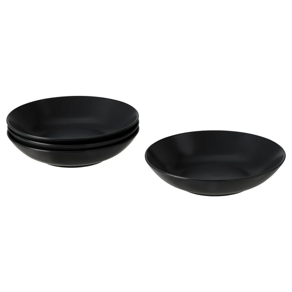 FÄRGKLAR Deep plate, matt dark grey, 23 cm