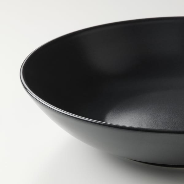 FÄRGKLAR Deep plate, matt dark grey, 23 cm