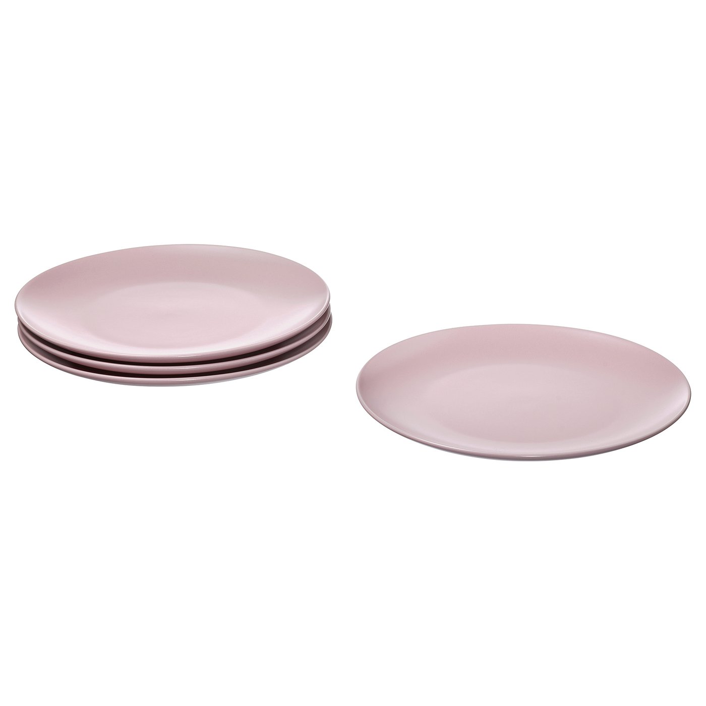 FÄRGKLAR plate, matt light pink, 26 cm IKEA