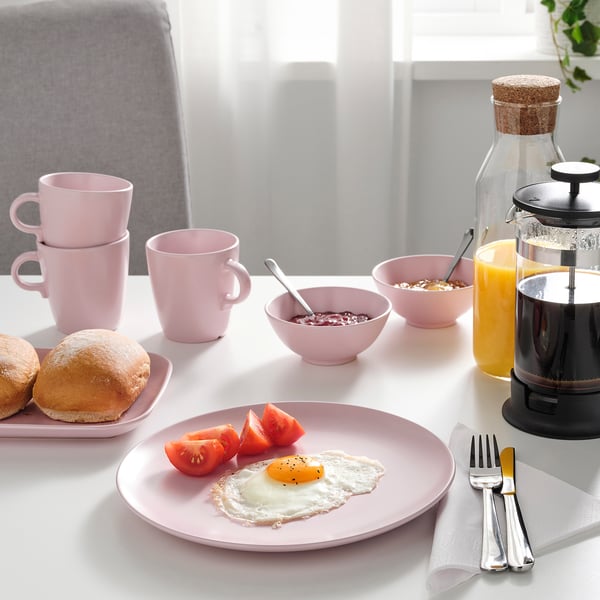 FÄRGKLAR plate, matt light pink, 26 cm IKEA