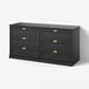 FÅGELFJÄLLET Chest of 6 drawers, black oak effect, 160x51x78 cm