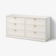 FÅGELFJÄLLET Chest of 6 drawers, off-white, 160x51x78 cm