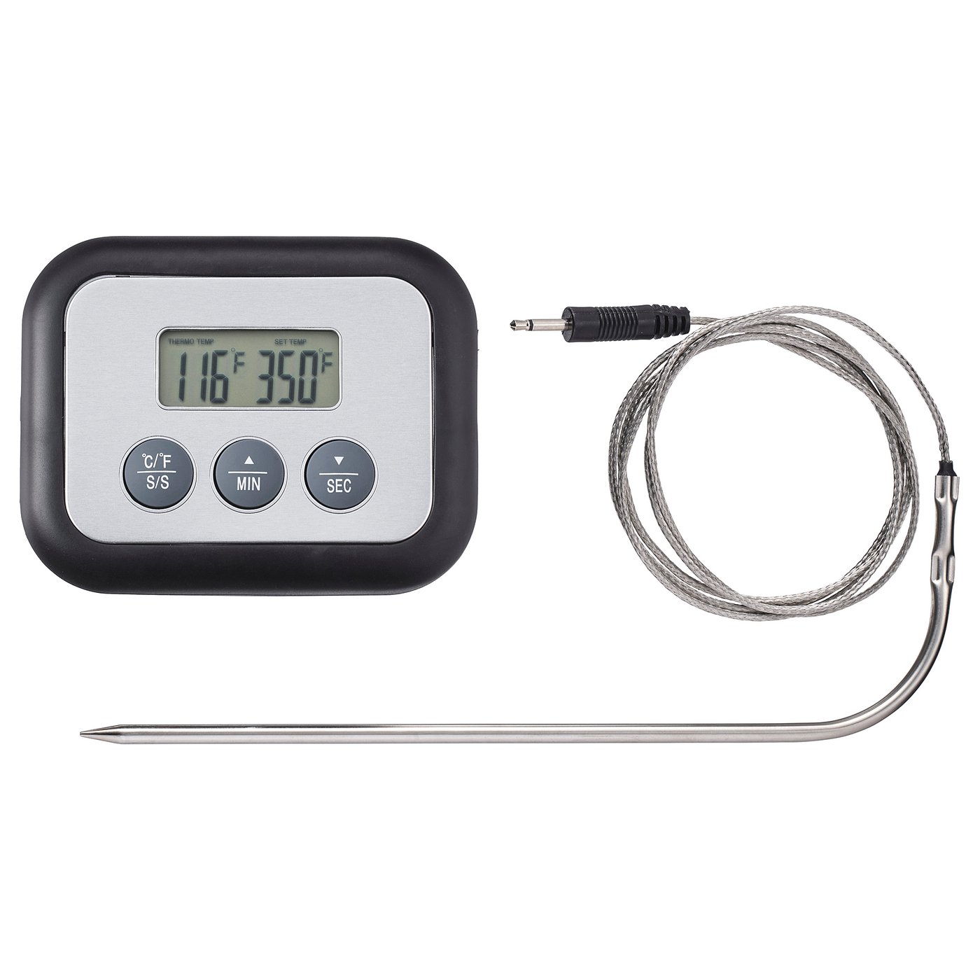 FANTAST Meat thermometer/timer, digital black IKEA