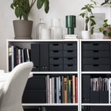 FJÄDERHARV Mini chest with 2 drawers, anthracite, 32x25 cm