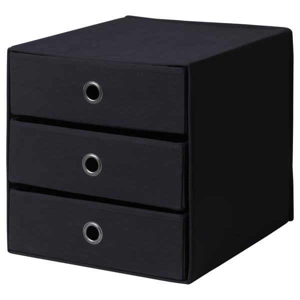 FLARRA Mini chest with 3 drawers, black, 33x38 cm IKEA