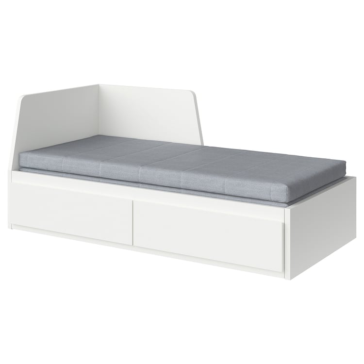 FLEKKE daybed w 2 drawers/2 mattresses, white/Ågotnes firm, Single IKEA