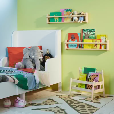 FLISAT Wall storage, light white stained pine, 70x9x16 cm