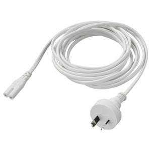 White power cord, FÖRNIMMA, pvc, polyester, coiled design,ívory, australian plug.