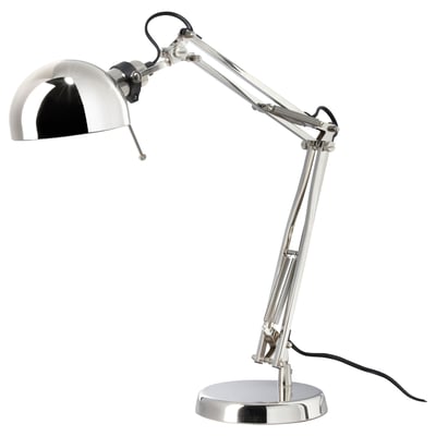 FORSÅ Work lamp, nickel-plated