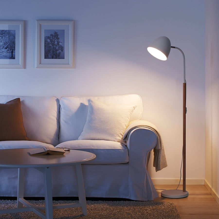 FRANSALG floor/reading lamp, bamboo white - IKEA