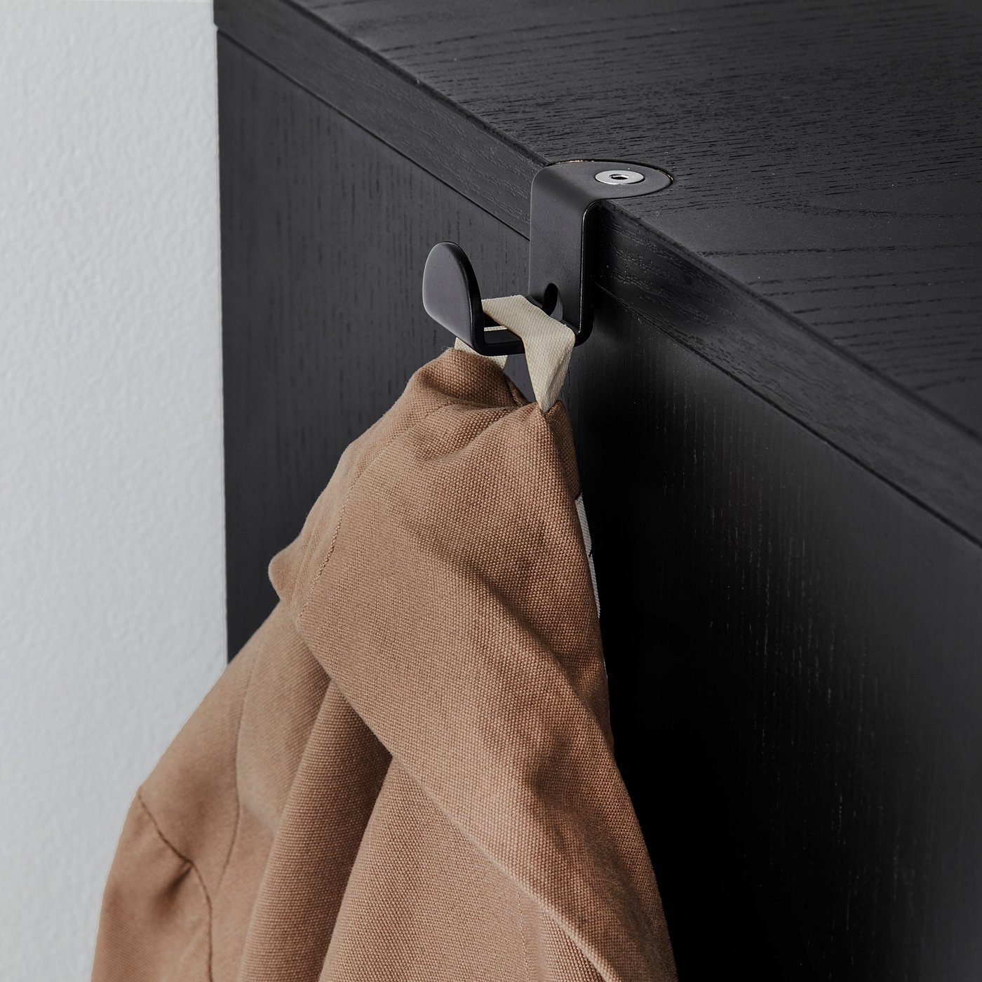 GALANT Cabinet with doors - black stained ash veneer 80x120 cm