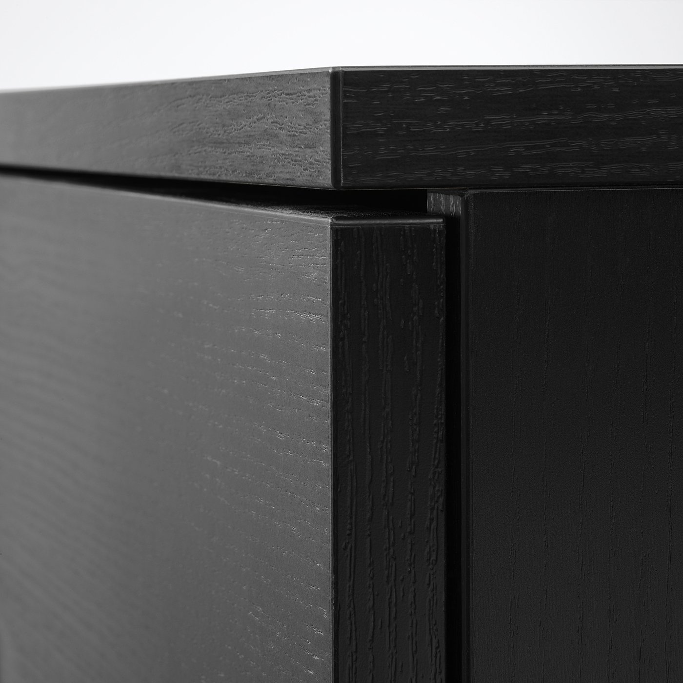 GALANT Cabinet with doors - black stained ash veneer 80x120 cm
