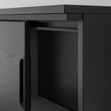 GALANT Storage combination w sliding doors, black stained ash veneer, 320x120 cm