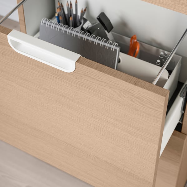 Galant Storage Combination With Filing White Stained Oak Veneer 102x120 Cm Ikea