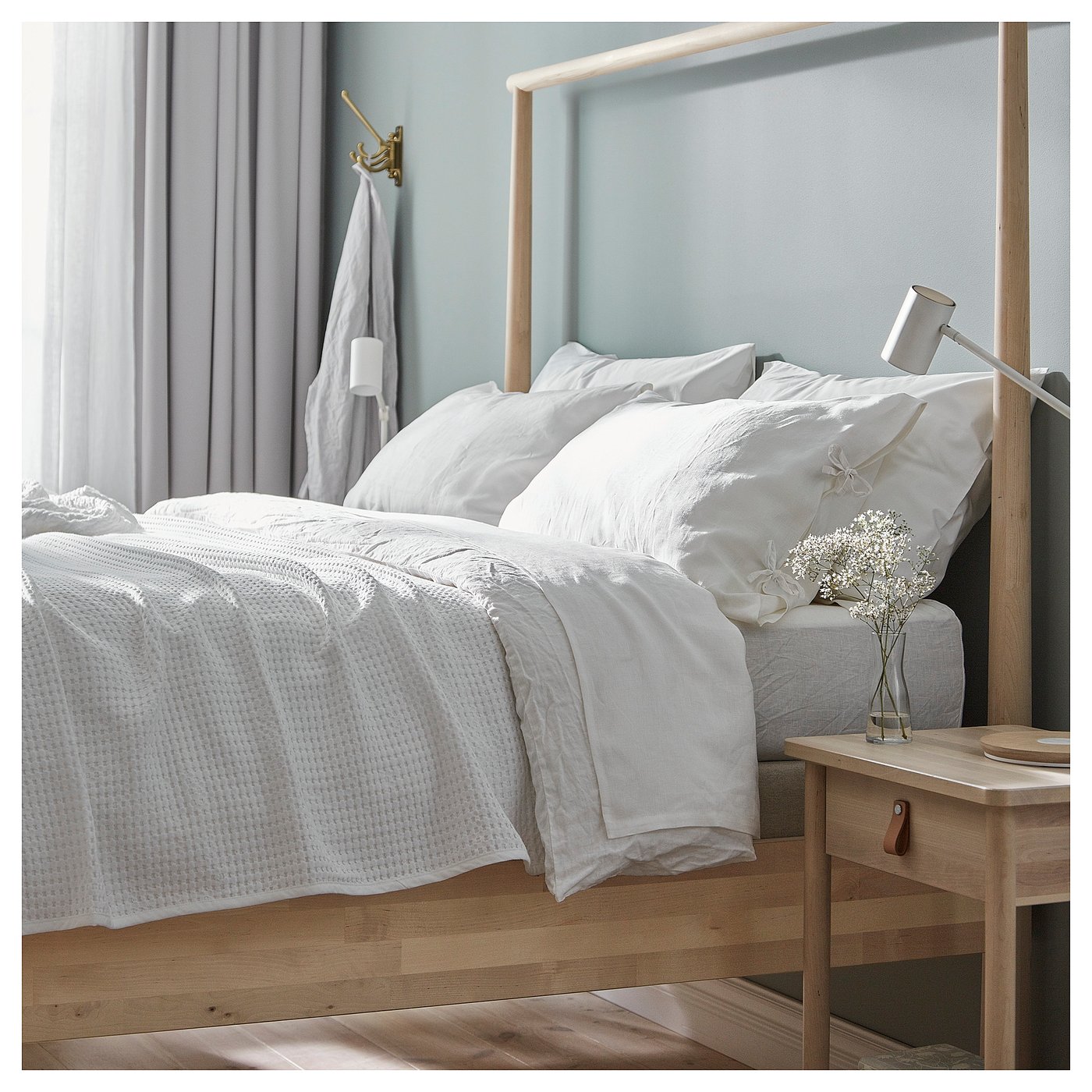 GJÖRA Bed frame, birch, Queen IKEA