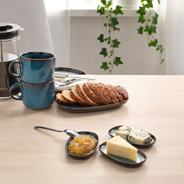 GLADELIG Plate, blue, 12x7 cm IKEA