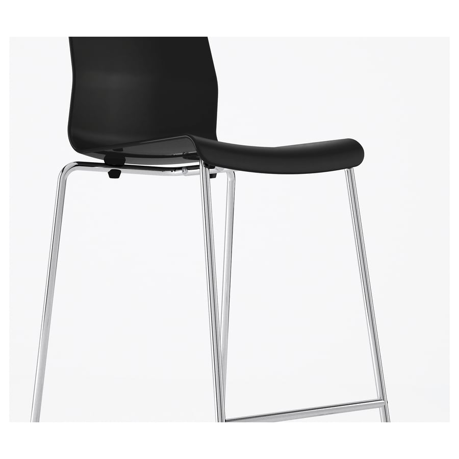 GLENN bar stool, black/chromeplated, 66 cm IKEA
