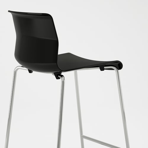 GLENN bar stool, black/chromeplated, 66 cm IKEA