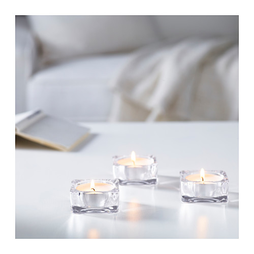 GLIMMA Unscented candle in metal cup IKEA