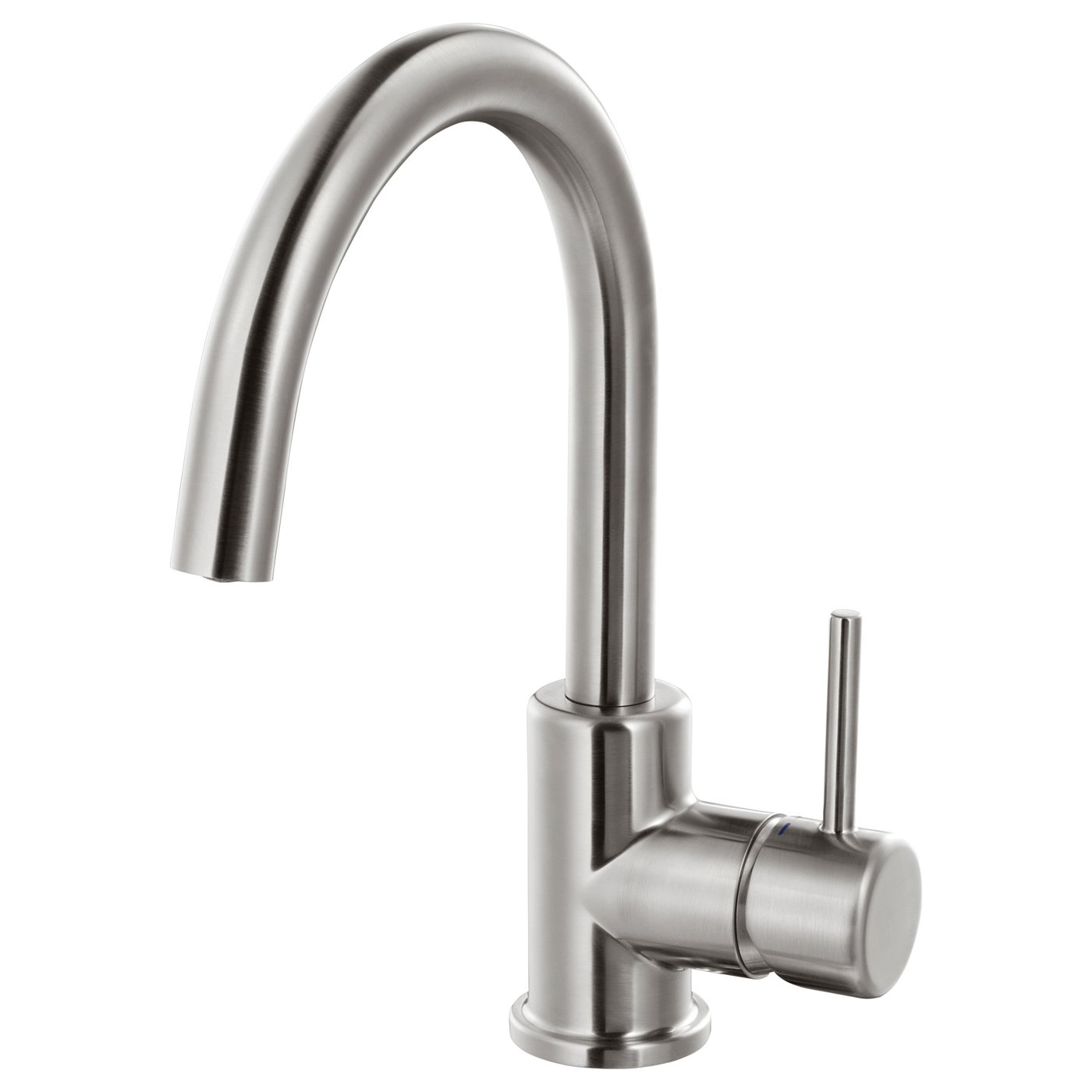 GLYPEN stainless steel tap: sleek, modern design with long spout, single lever handle.