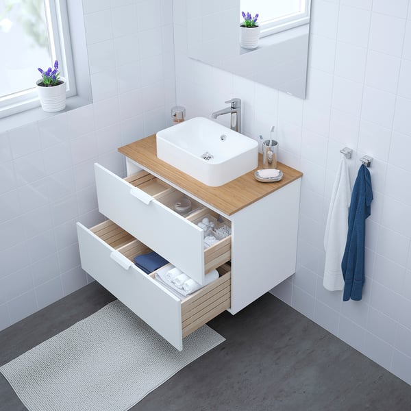 Godmorgon Wash Stand With 2 Drawers White 80x47x58 Cm Ikea