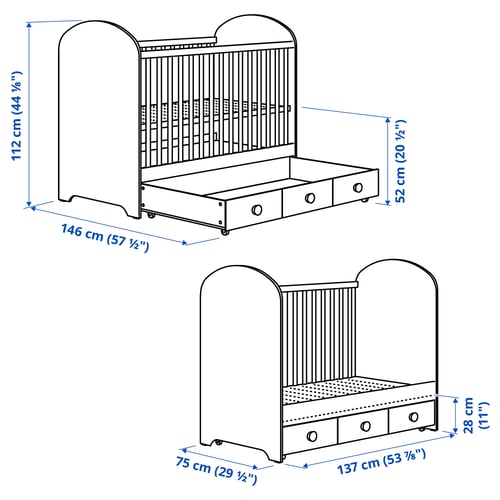 Illustration with measurements for the product: GONATT.