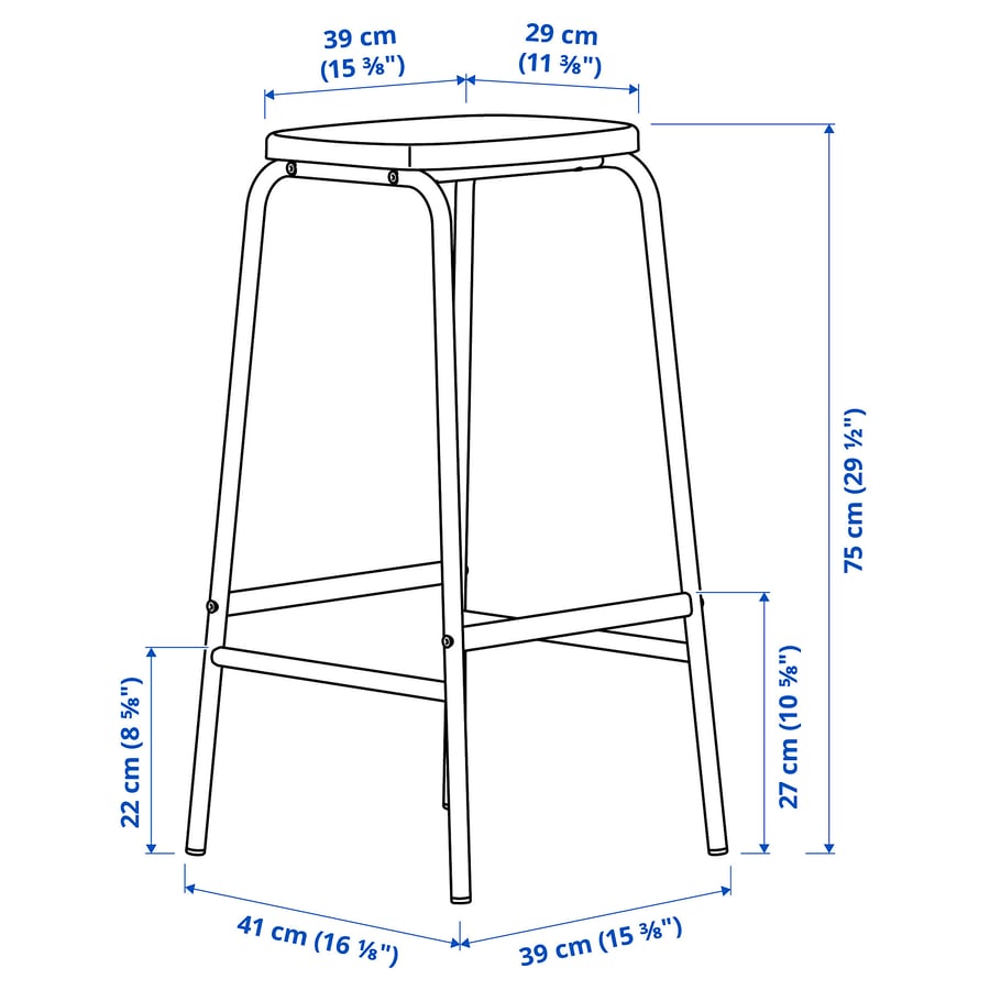 GRÅSALA bar stool, grey, 75 cm IKEA