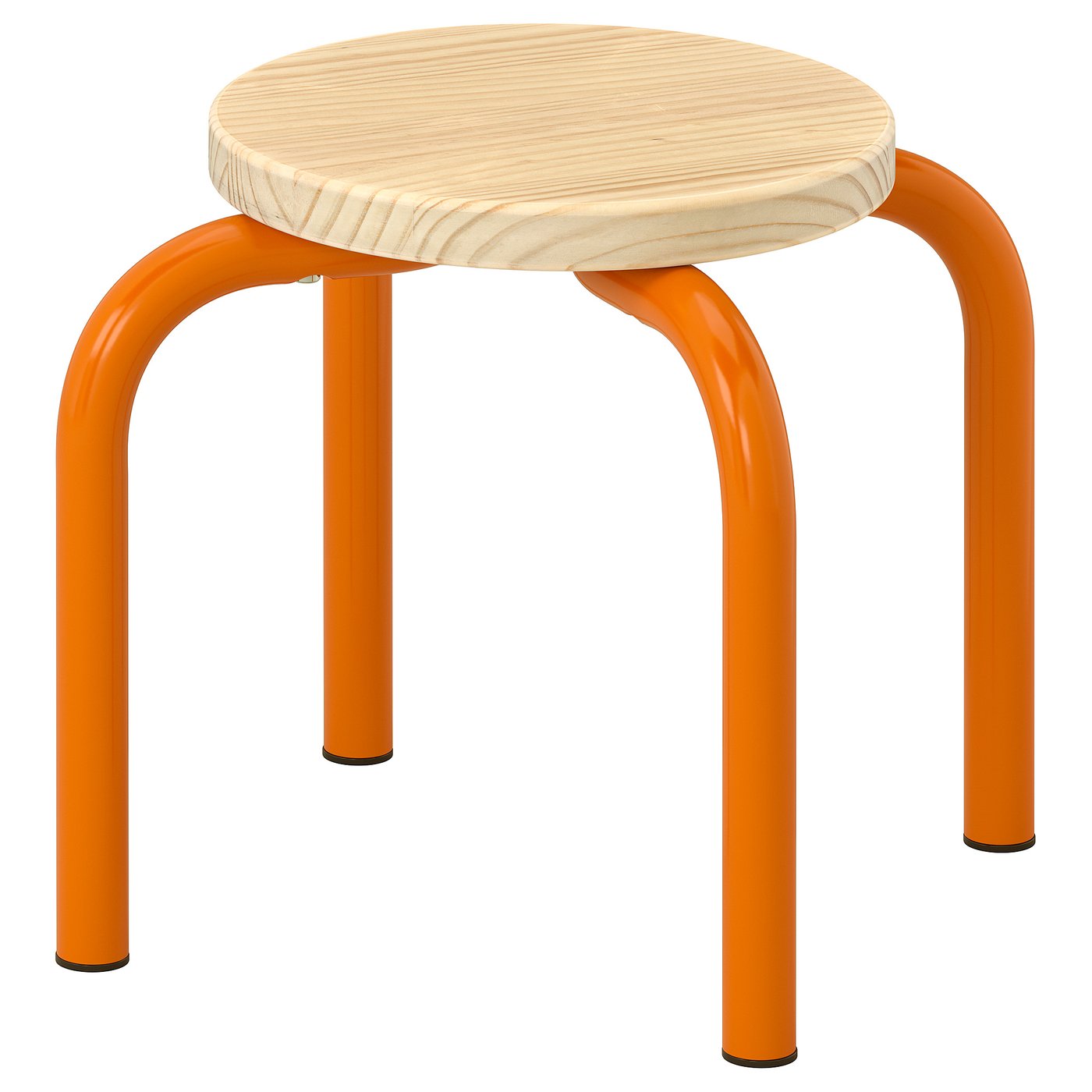 GREJSIMOJS children's stool, wood/orange - IKEA