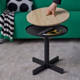 GRIMSARBO Side table, pine plywood/black