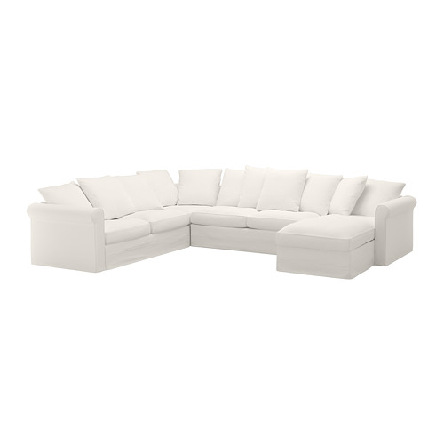 GRÖNLID Corner sofabed, 5seat with chaise longue/Inseros white IKEA