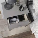 GULLABERG Bedside table, with 1 drawer with shelf/grey, 53x43x69 cm