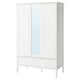 GULLABERG Wardrobe, white, 128x64x201 cm