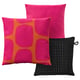 GULLBERGSÖ / HJÄRTERÖ Cushion, set of 3, bright pink/bright orange bright pink/black out/indoor, 50x50 cm