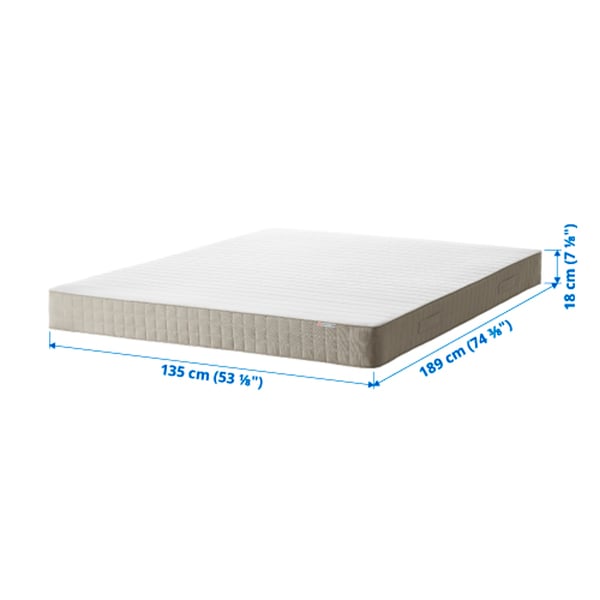HAFSLO Sprung mattress, medium firm/beige, Double - IKEA
