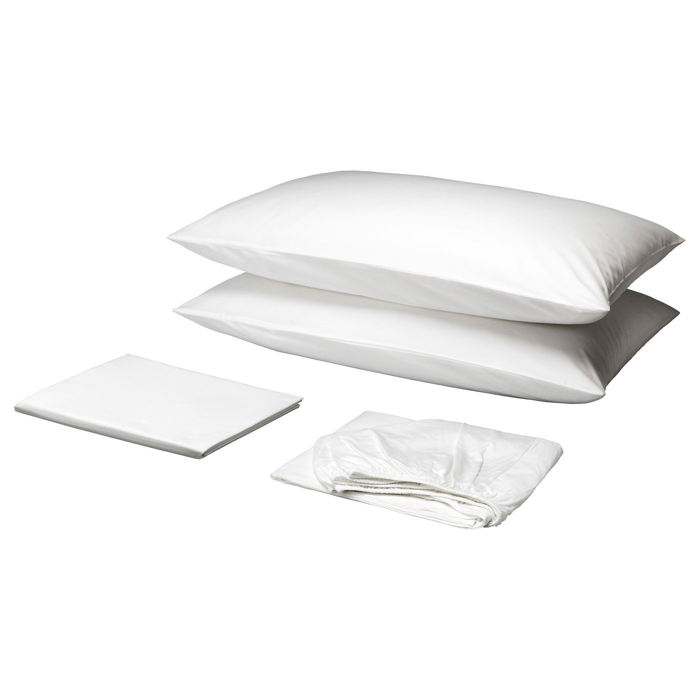 HARKLÖVER Sheet set, white, Queen IKEA