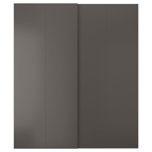 HASVIK pair of sliding doors, dark grey, 200x236 cm IKEA