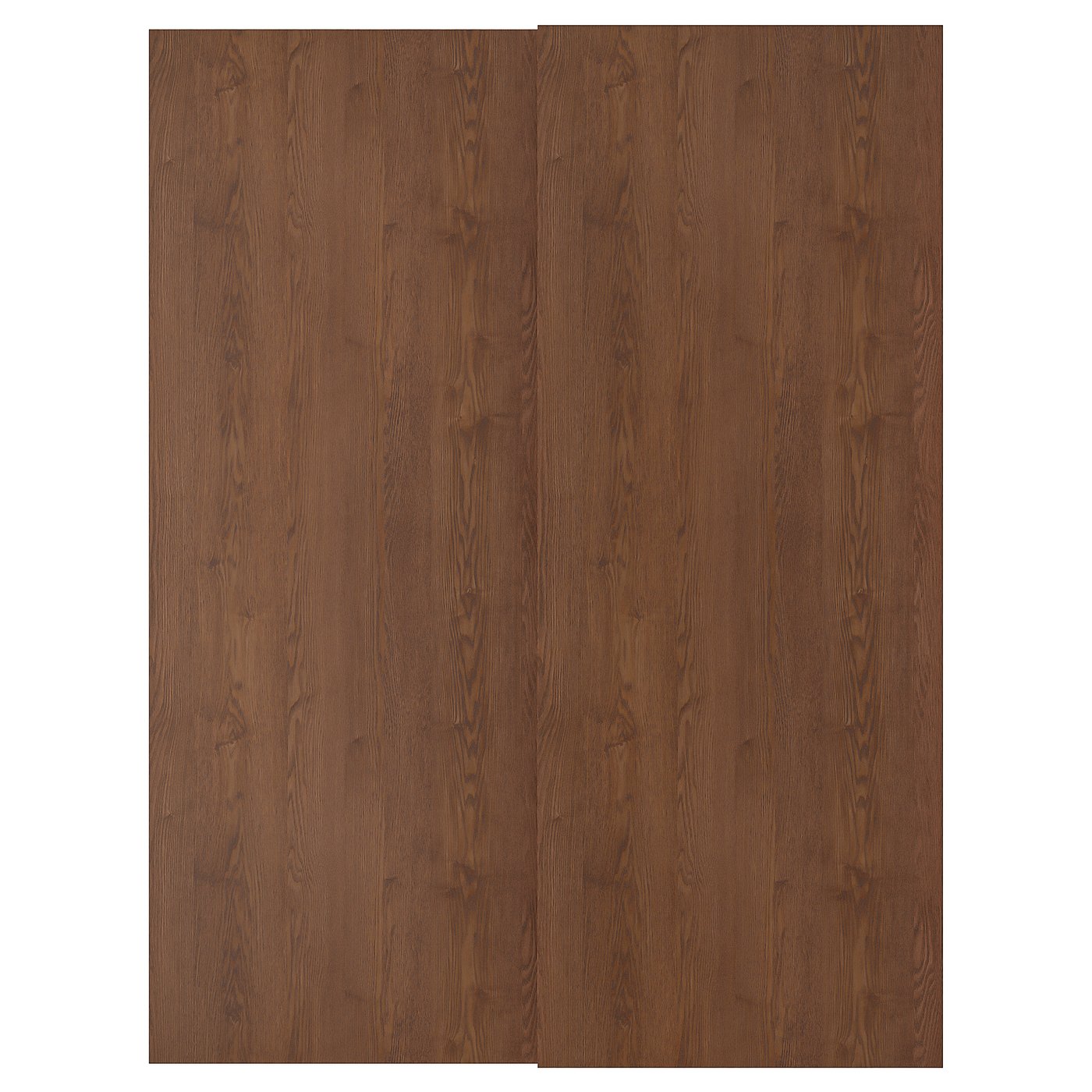HASVIK Pair of sliding doors brown stained ash effect IKEA