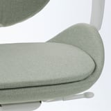 HATTEFJÄLL Office chair with armrests, Gunnared light green/white