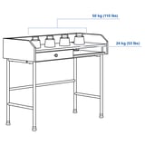 HAUGA Desk, white, 100x45 cm