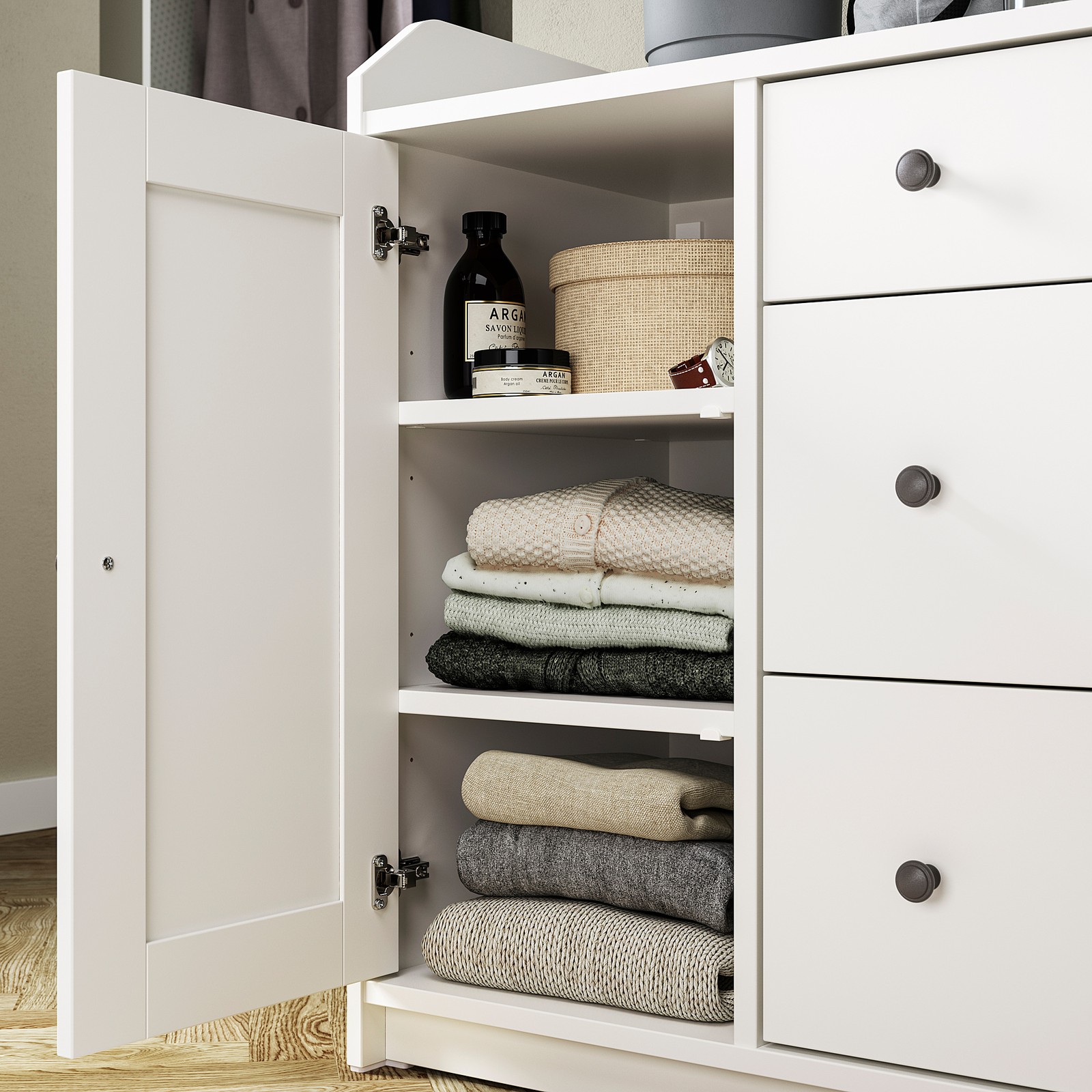 HAUGA Sideboard, white, 140x84 cm IKEA