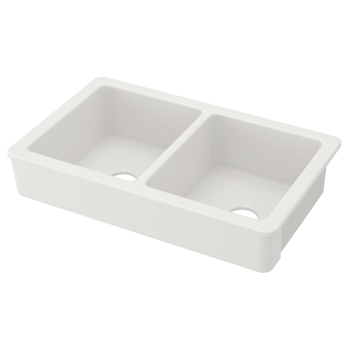 HAVSEN sink bowl, 2 bowls w visible front, white, 82x48 cm - IKEA