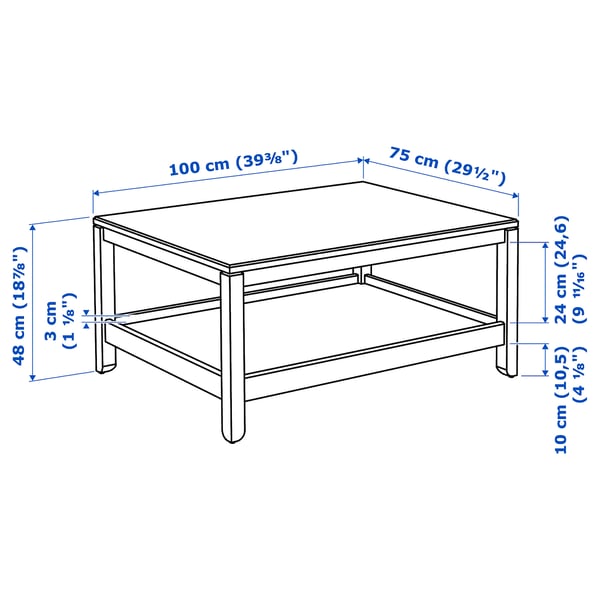HAVSTA Coffee table, white, 100x75 cm