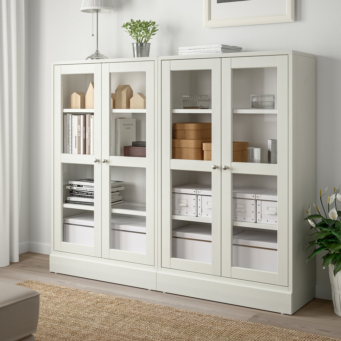 HAVSTA storage combination w glass doors, white, 162x37x134 cm IKEA